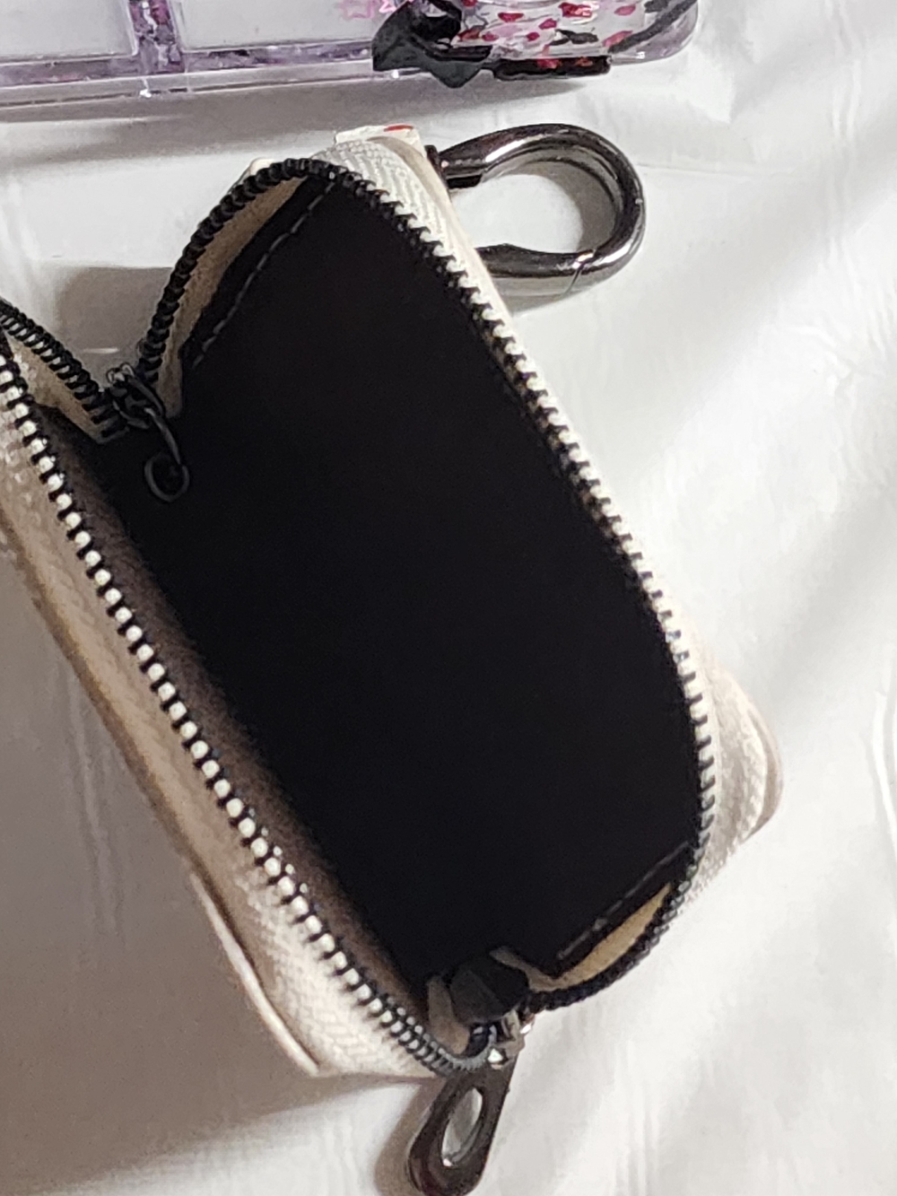 White Multicolor Monogram Key Pouch - Picture 2 of 3